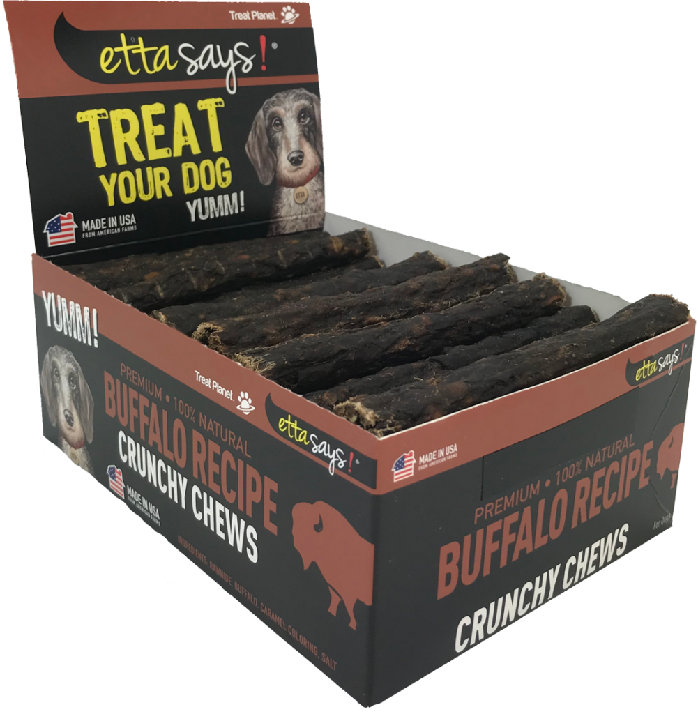 An image of Treat Planet – Premium Crunchy – 4.5″Buffalo POS – sold as display box only – Note individual units not UPC labeled