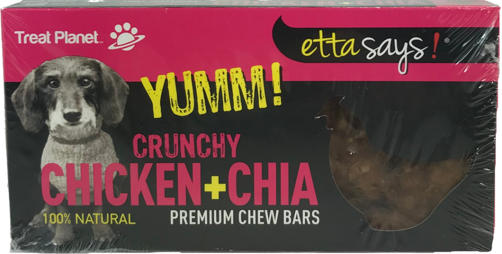 An image of Treat Planet – Premium Crunchy – Individually Boxed Bars – Chicken & Chia – 12 per tray