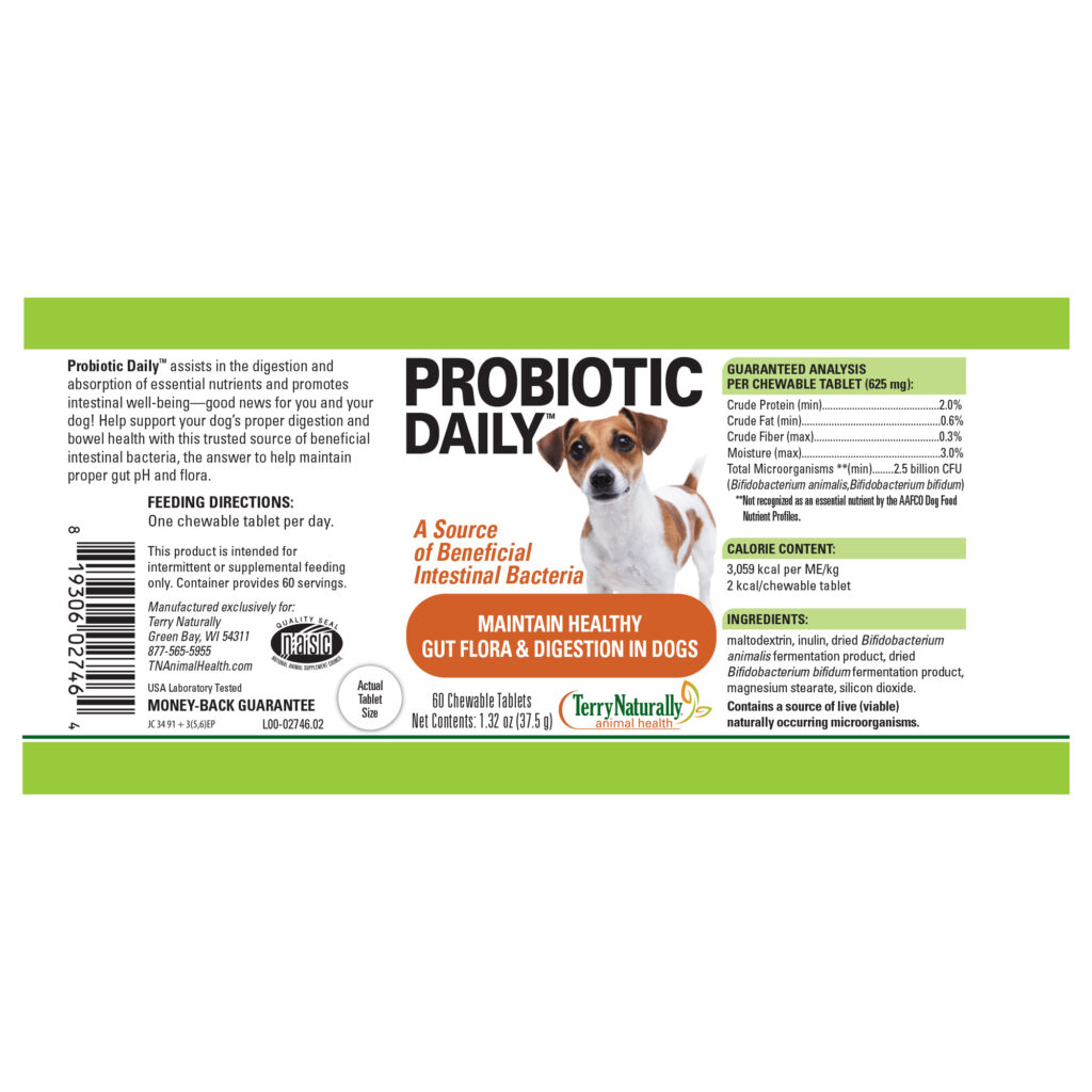An image of Terry Naturally Animal Health, a EuroPharma brand – Probiotic Daily Dog Gut Supplement