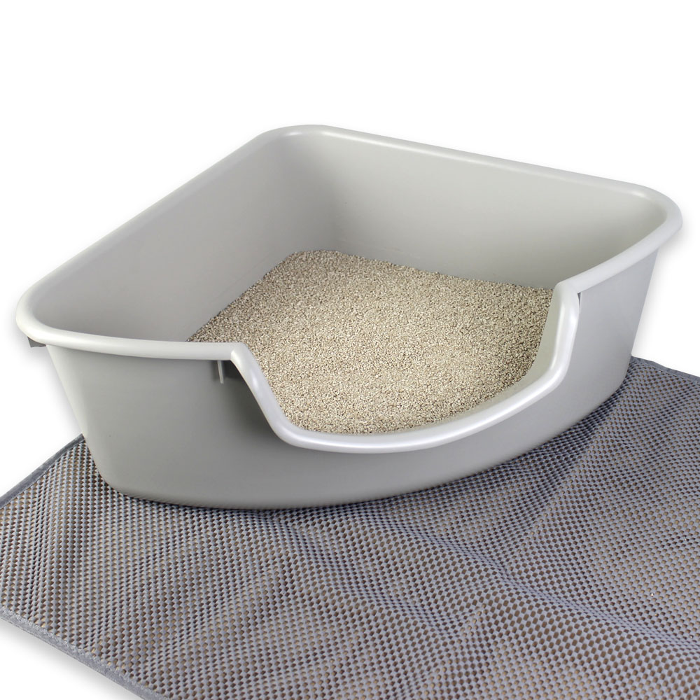 An image of Pioneer Pet Products, LLC. – Corner Litter Box – Gray