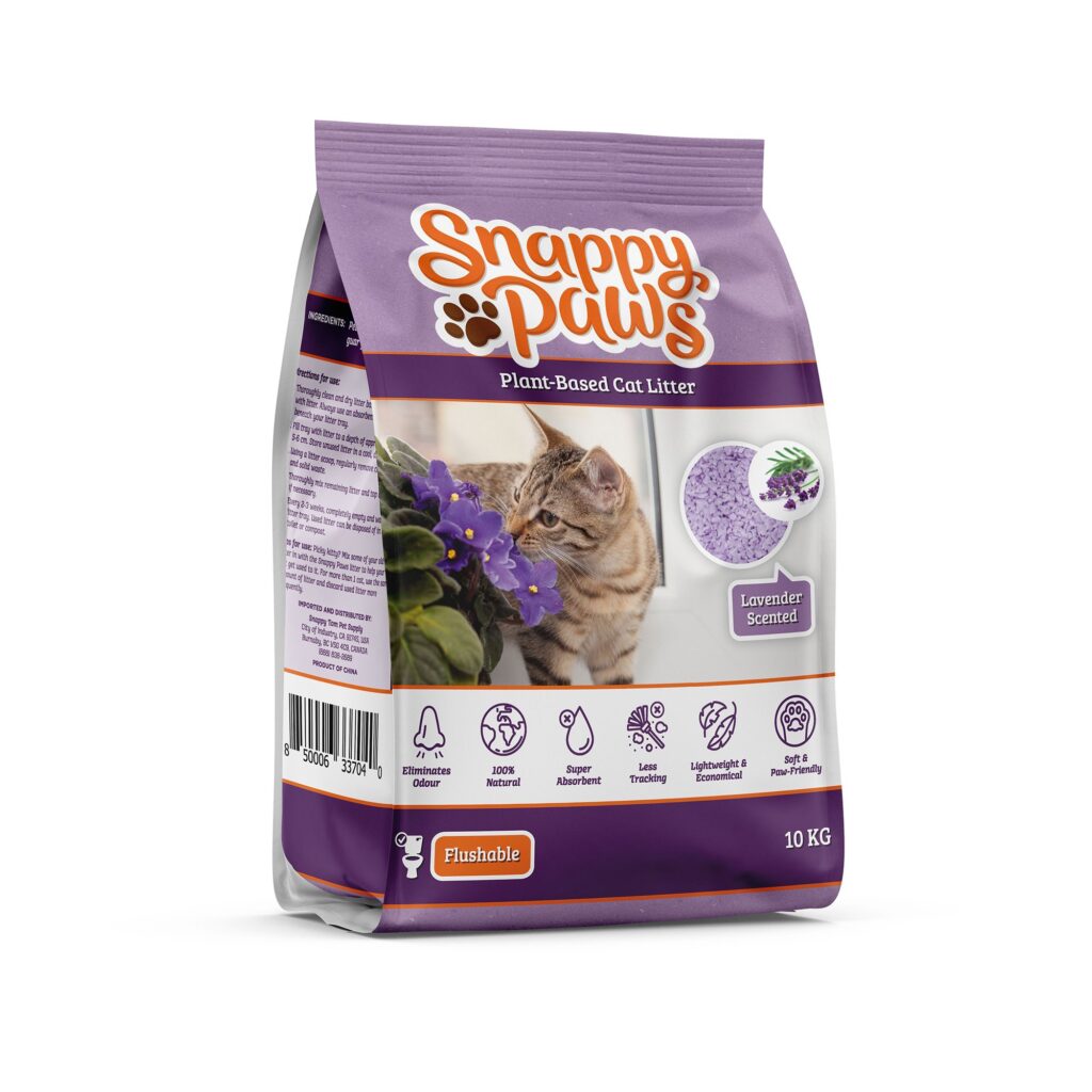 An image of Snappy Tom Pet Supply - Snappy Paws Plant Based Cat Litter (Lavender Scent)