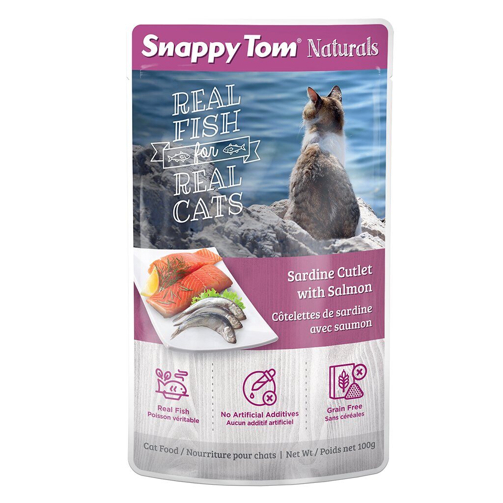 An image of Snappy Tom Pet Supply - Snappy Tom Naturals Sardine Cutlet with Salmon