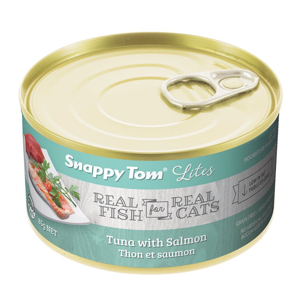 An image of Snappy Tom Pet Supply - Snappy Tom Lites Tuna with Salmon