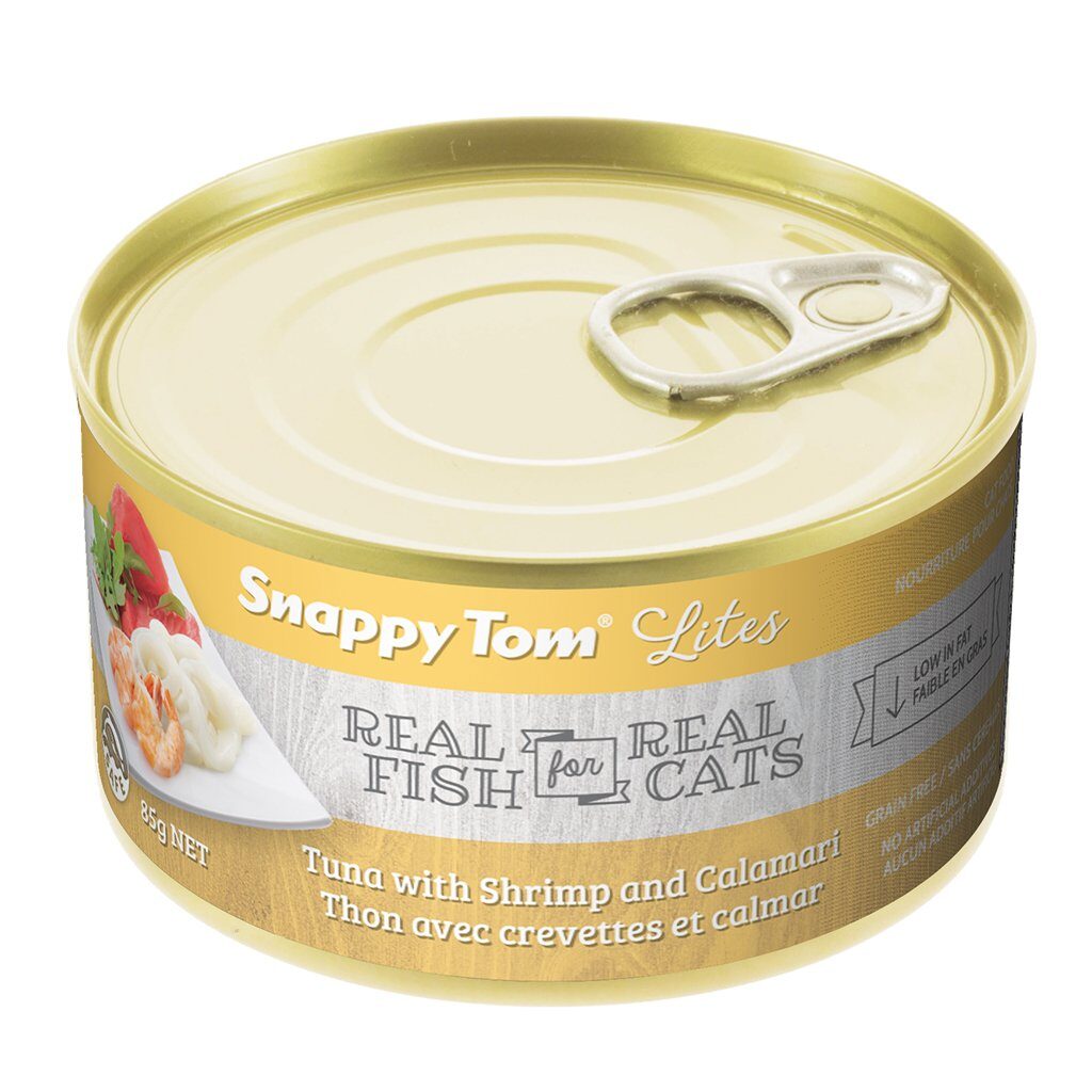 An image of Snappy Tom Pet Supply - Snappy Tom Lites Tuna with Shrimp and Calamari