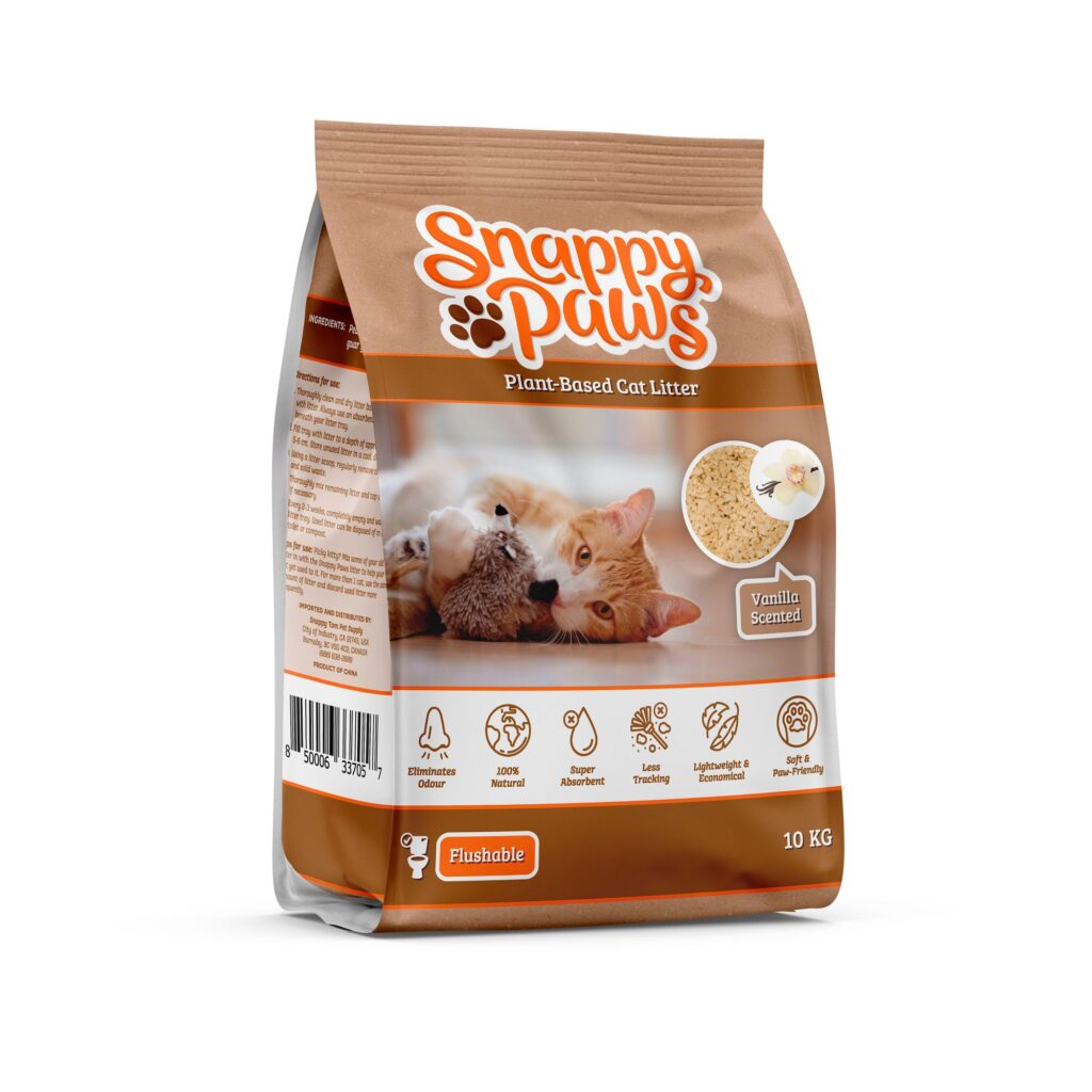 An image of Snappy Tom Pet Supply - Snappy Paws Plant Based Cat Litter (Vanilla Scent)