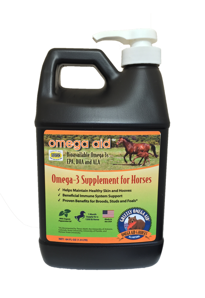 An image of Grizzly Pet Products - Grizzly Omega Aid For Horses (Jug) (64 oz)