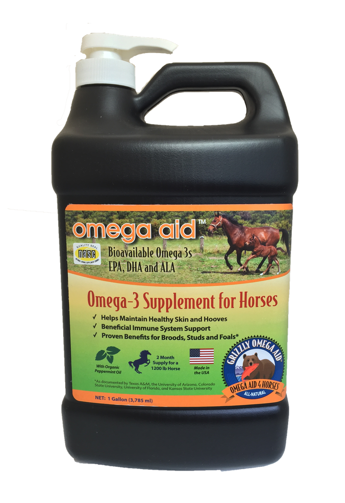 An image of Grizzly Pet Products - Grizzly Omega Aid For Horses (Jug) (1 gal)