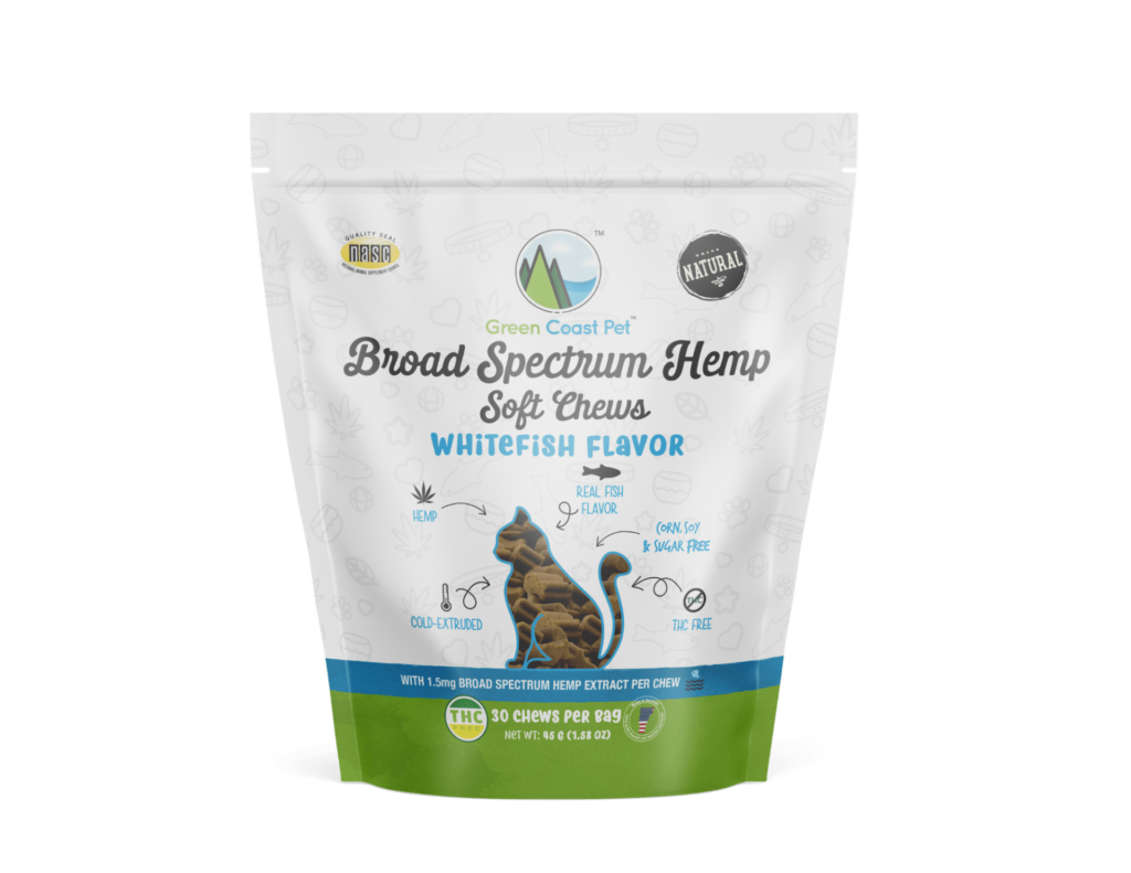 An image of Green Coast Pet - Broad-Spectrum Soft Chews for Cats- Whitefish Flavor