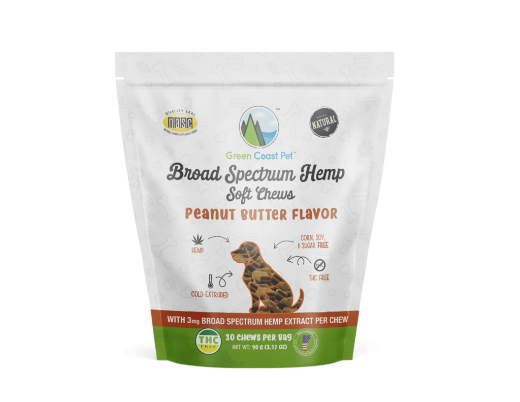 An image of Green Coast Pet – Broad-Spectrum Hemp Soft Chews- Peanut Butter Flavor