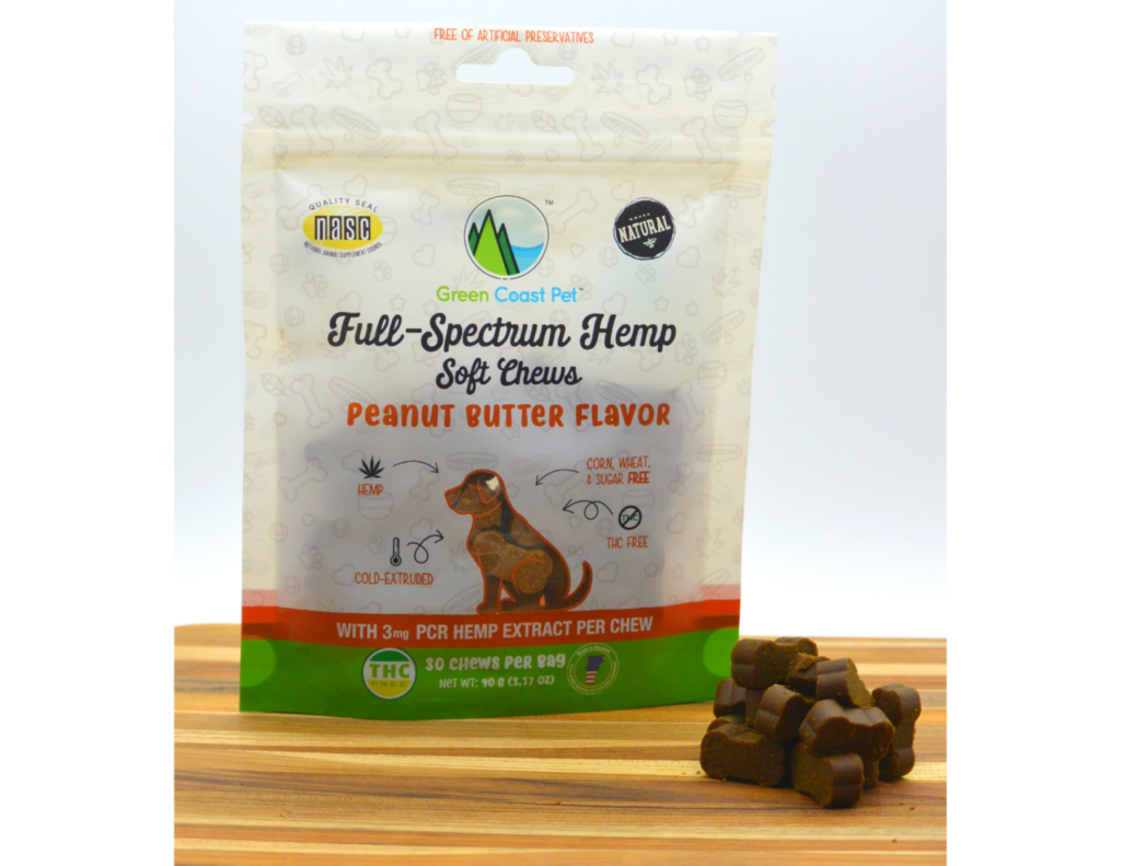 An image of Green Coast Pet – Broad-Spectrum Hemp Soft Chews- Peanut Butter Flavor