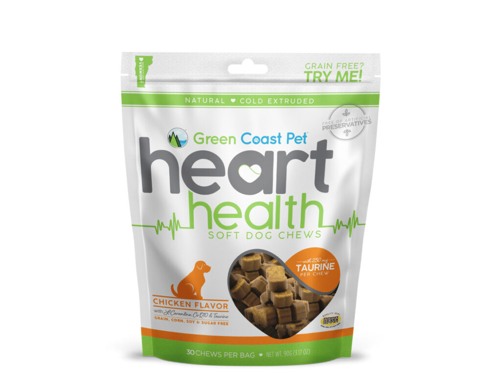 An image of Green Coast Pet – Grain Free Heart Health Soft Chew- Chicken Flavor