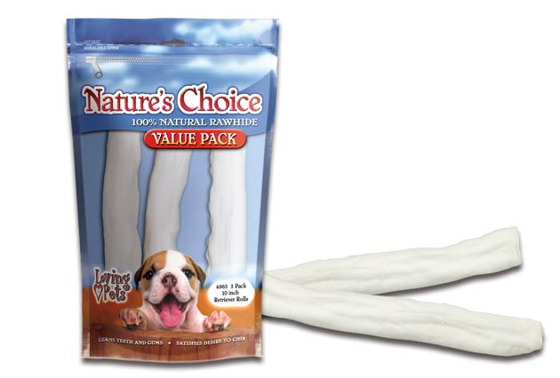 An image of Loving Pets – Nature’s Choice 10″ White Retriever Rolls (3 Pack)