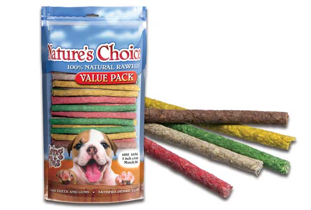 An image of Loving Pets – Nature’s Choice 5″ Assorted Munchy Sticks (100 Pack)