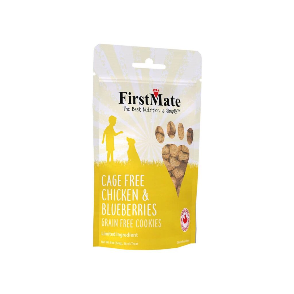 An image of FirstMate Pet Foods – FirstMate Chicken with Blueberry Treats for Dogs 8z