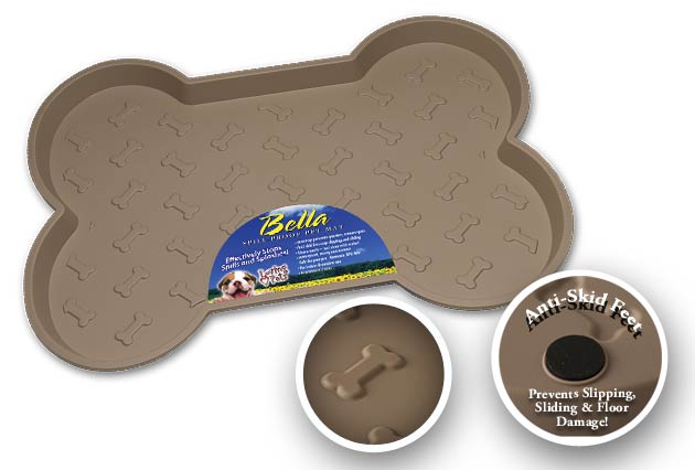 An image of Loving Pets – Bella Spill-Proof Dog Mat – Tan