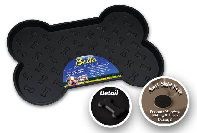 An image of Loving Pets – Bella Spill-Proof Dog Mat – Black