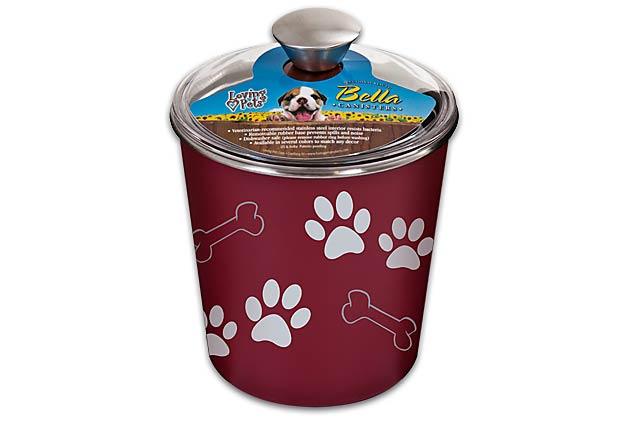 An image of Loving Pets – Bella Bowl Canister- Merlot