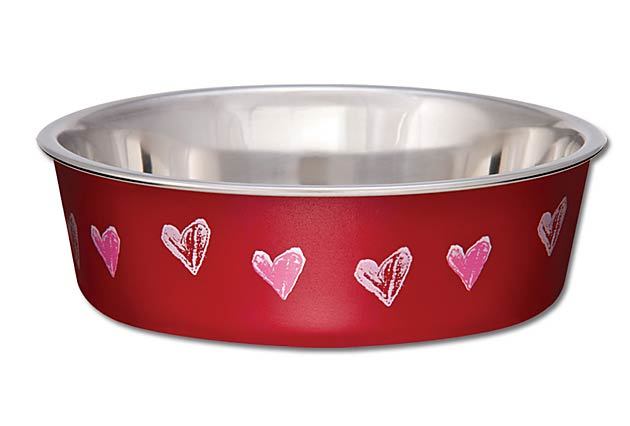 An image of Loving Pets – Bella Cat Bowl – Valentine Red Hearts