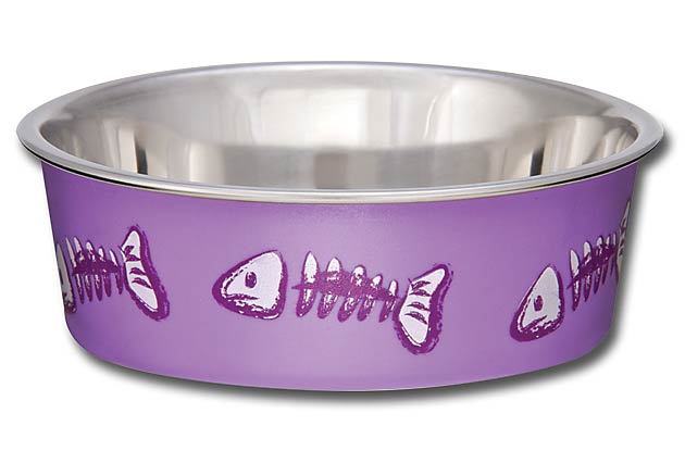 An image of Loving Pets – Bella Bowl Fish Skeleton Design – Lilac
