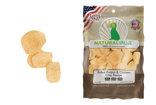 An image of Loving Pets – Natural Value Puffed Potato & Chicken Chips