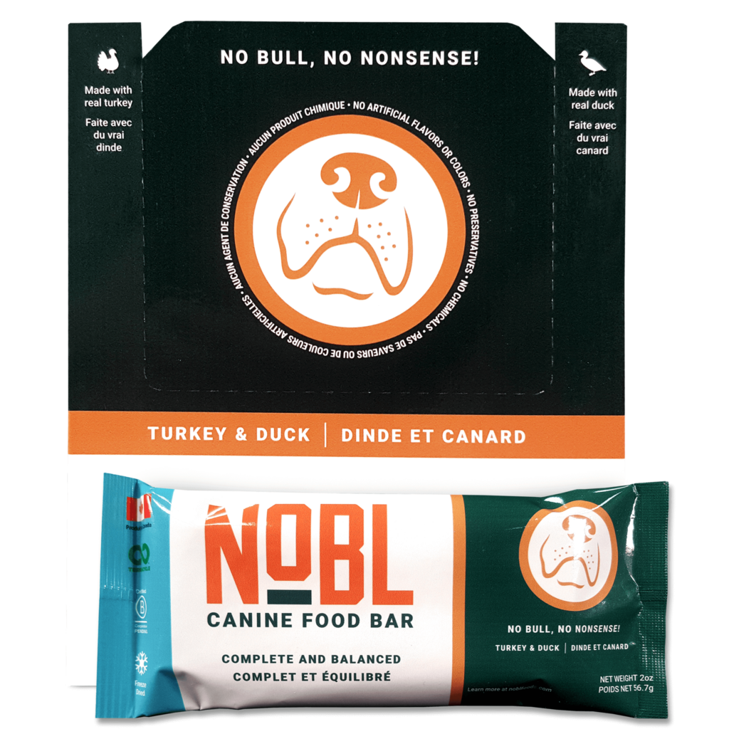 An image of Guardian Pet Food Company – NOBL Canine Food Bar – Turkey & Duck