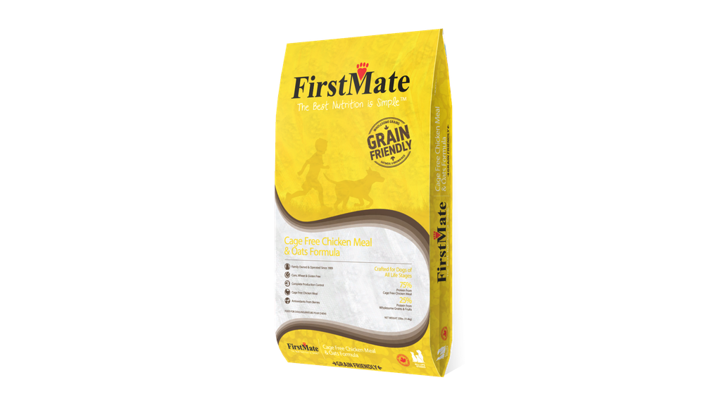 An image of FirstMate Pet Foods – FirstMate Grain Friendly Cage Free Chicken Meal & Oats 25lb