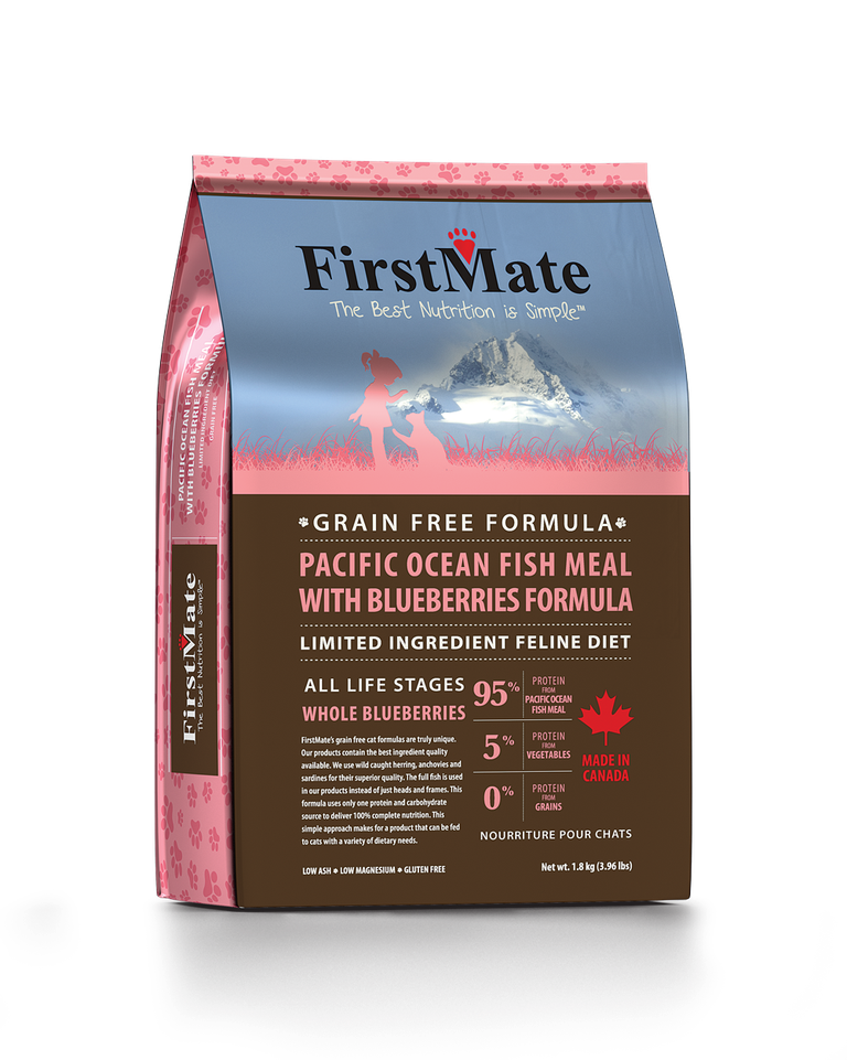 An image of FirstMate Pet Foods – FirstMate Limited Ingredient Pacific Ocean Fish w/Blueberries Cat Food 3.96lb