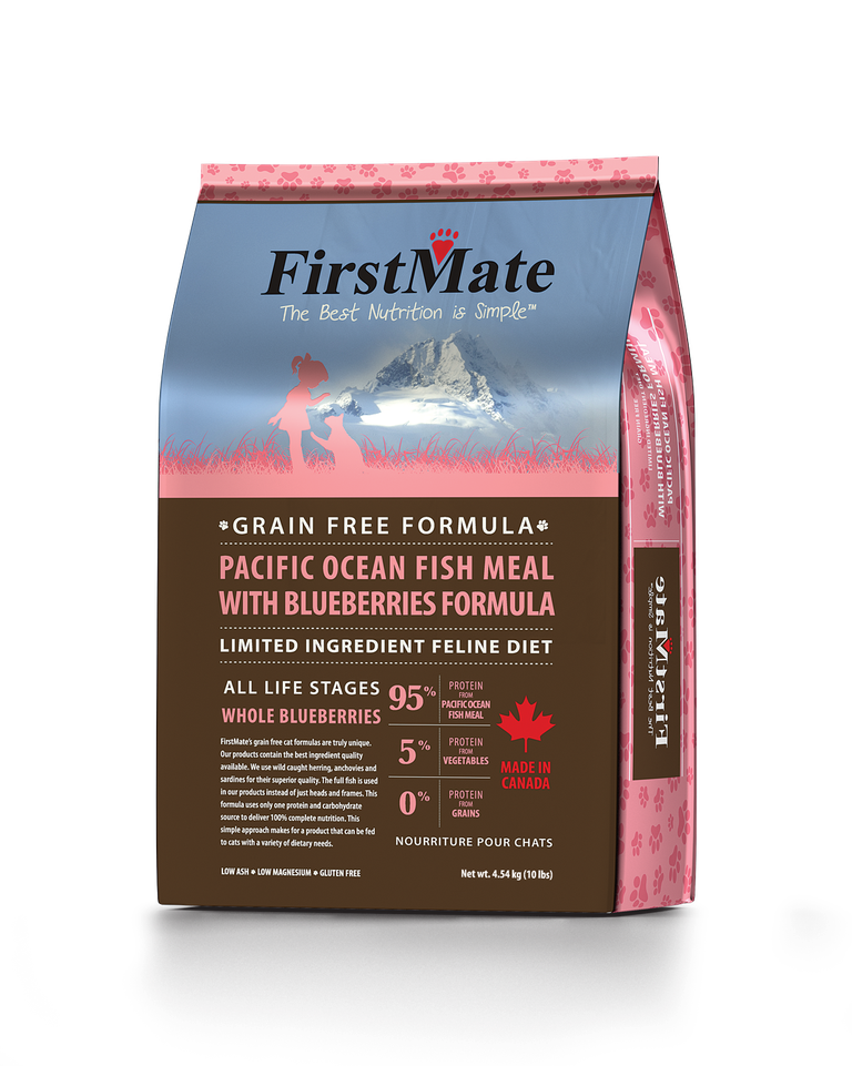 An image of FirstMate Pet Foods – FirstMate Limited Ingredient Pacific Ocean Fish w/Blueberries Cat Food 10lb