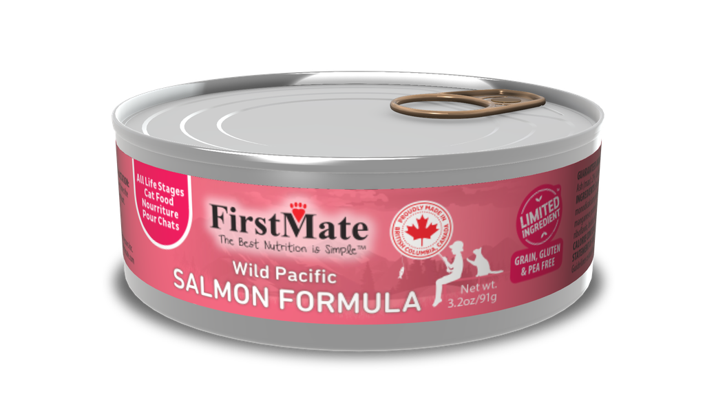 An image of FirstMate Pet Foods – *CASE* FirstMate Limited Ingredient Wild Salmon Can Cat 3.2oz