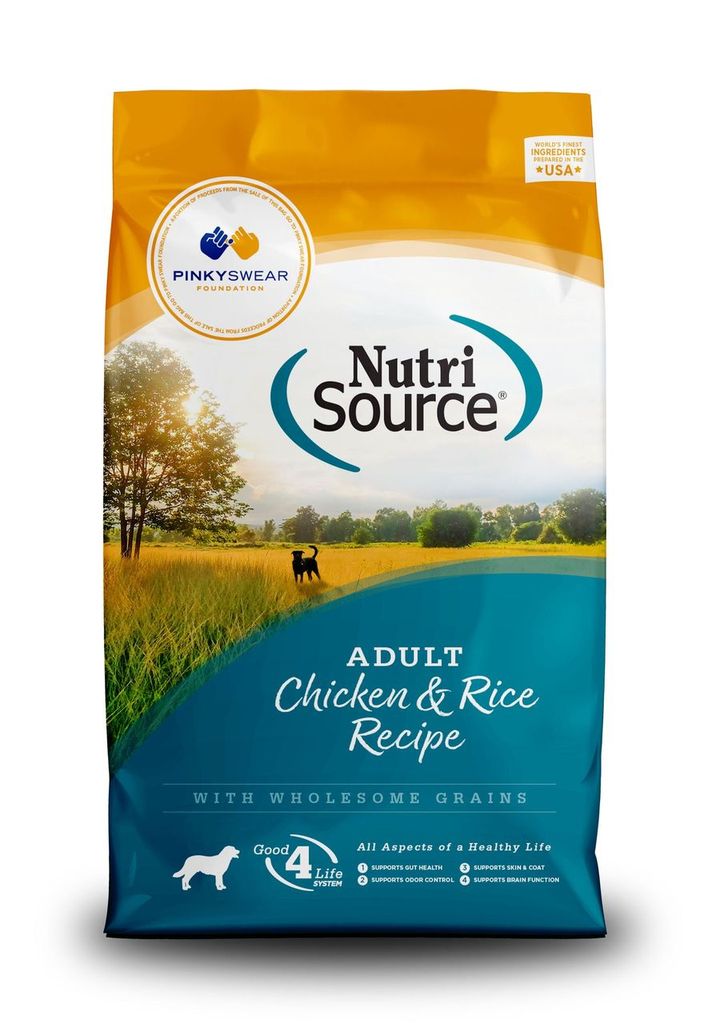 An image of Tuffy’s Pet Foods – NutriSource – Adult Chicken & Rice Dog Food – Pinky Swear Bag (33 Lbs.)