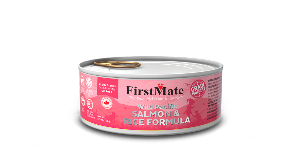 An image of FirstMate Pet Foods – FirstMate Grain Friendly Wild Salmon with Rice Cat Food 5.5oz
