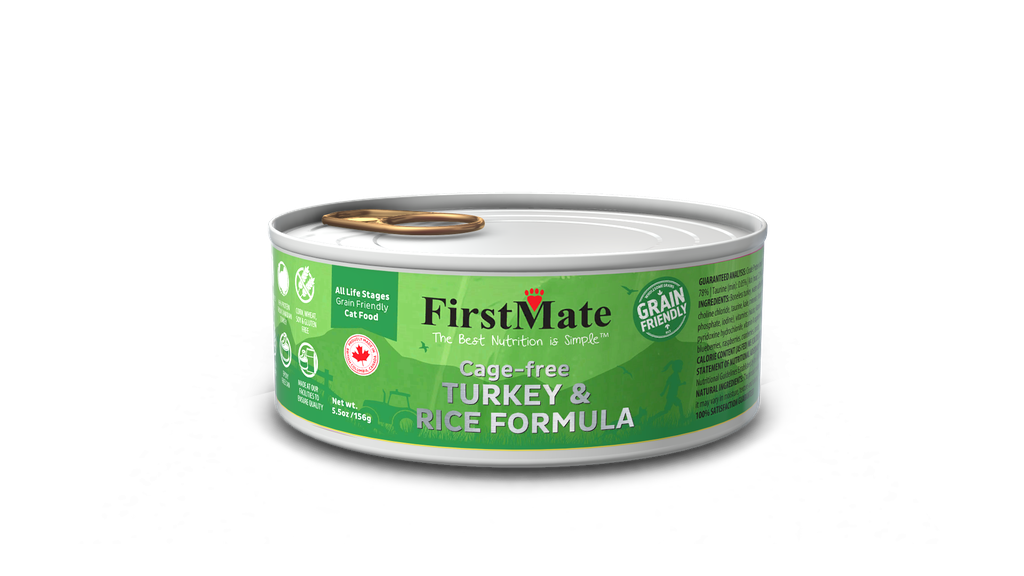 An image of FirstMate Pet Foods – *CASE 24* FirstMate Grain Friendly Cage-Free Turkey with Rice Cat Food 5.5oz
