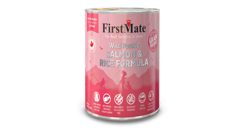 An image of FirstMate Pet Foods - *CASE 24* FirstMate Grain Friendly Wild Salmon with Rice Cat Food 12.2oz