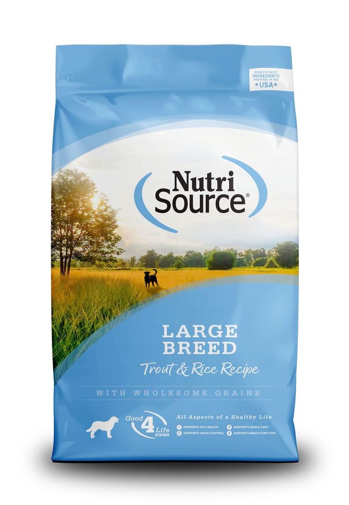 An image of Tuffy’s Pet Foods – NutriSource – Large Breed Trout & Rice Dog Food (30 Lbs.)