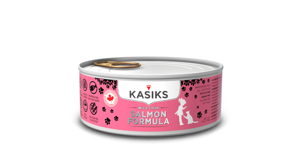 An image of FirstMate Pet Foods – *CASE 24* Kasiks Wild Coho Salmon Formula Can CAT Food 5.5oz
