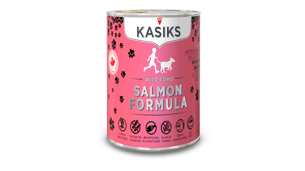 An image of FirstMate Pet Foods – *CASE 12* Kasiks Wild Coho Salmon Formula Can DOG Food 12.2oz