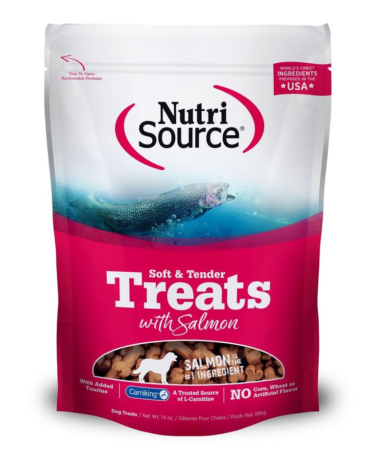 An image of Tuffy’s Pet Foods – NutriSource – Soft & Tender Salmon Dog Treats (12 / 14 Oz.)