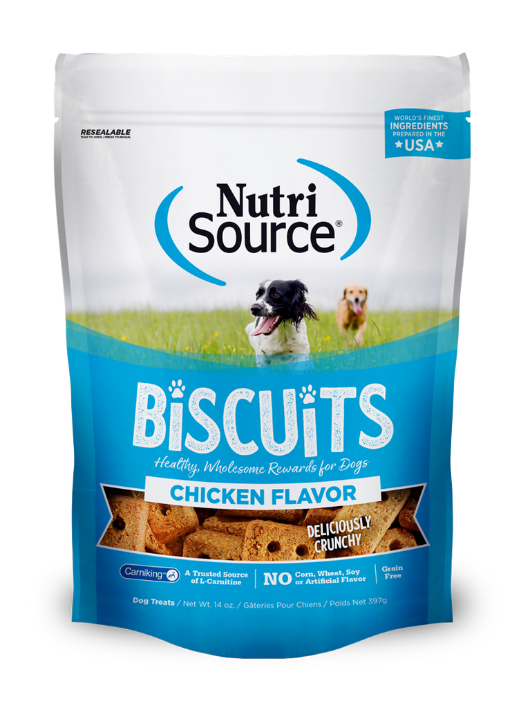 An image of Tuffy’s Pet Foods – NutriSource – Grain Free Chicken Biscuits For Dogs (6 / 14 Oz.)