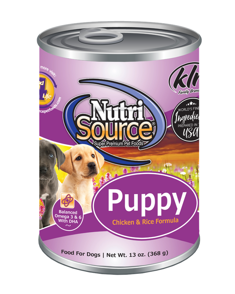 An image of Tuffy’s Pet Foods – NutriSource – Chicken & Rice Puppy Food Cans (12 / 13 Oz.)