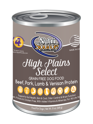 An image of Tuffy’s Pet Foods – NutriSource – High Plains Select Grain Free Dog Food Cans (12 / 13 Oz.)