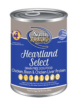 An image of Tuffy’s Pet Foods – NutriSource – Heartland Select Grain Free Dog Food Cans  (12 / 13 Oz.)