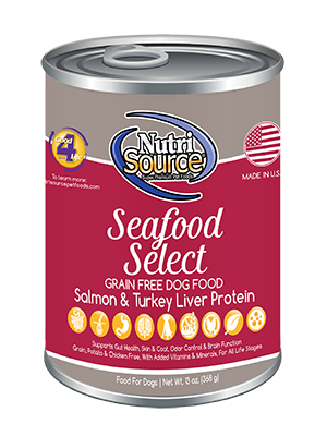 An image of Tuffy’s Pet Foods – NutriSource – Seafood Select Grain Free Dog Food Cans (12 / 13 Oz.)