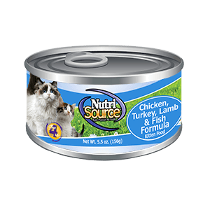 An image of Tuffy’s Pet Foods – NutriSource – Chicken, Turkey, Lamb & Fish Cat Food Cans (12 / 5.5 Oz.)