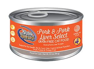 An image of Tuffy’s Pet Foods – NutriSource – Pork & Pork Liver Select Grain Free Cat Food Cans (12 / 5.5 Oz.)