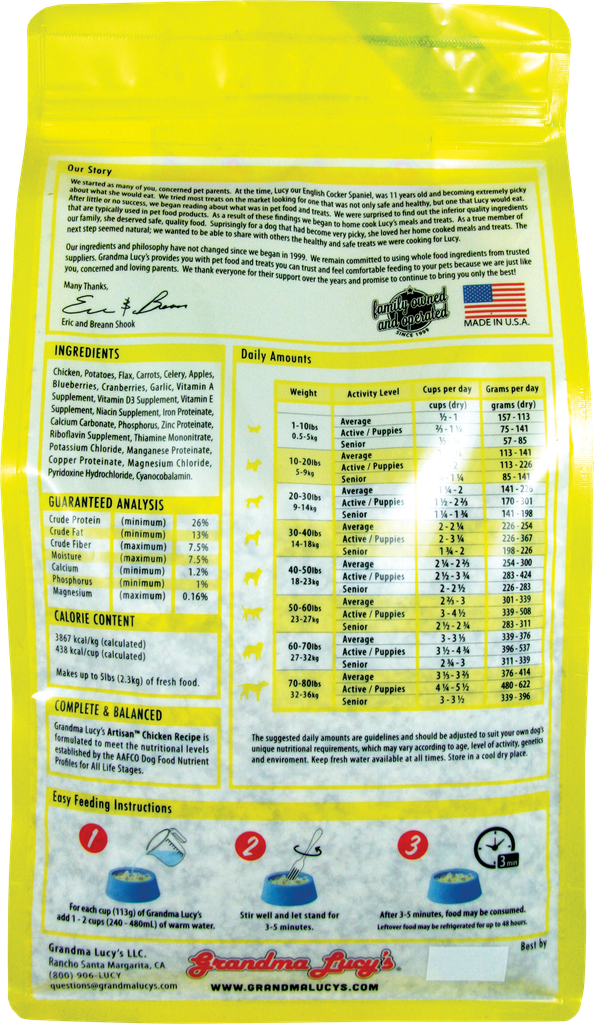 An image of Grandma Lucy’s – ARTISAN CHICKEN Dog Food – 1lb