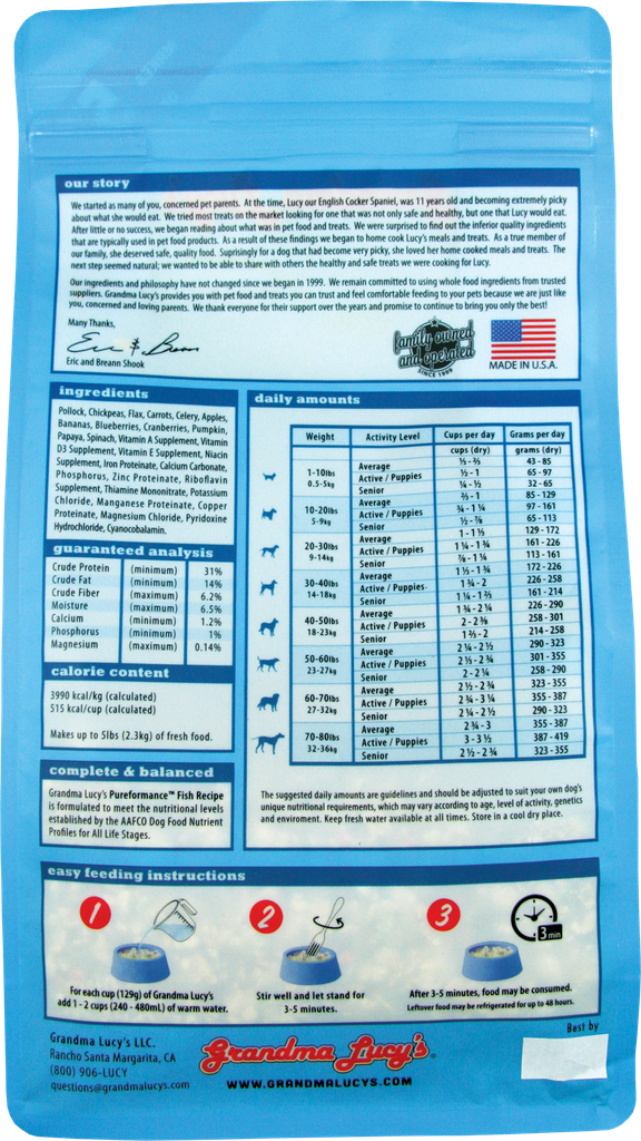 An image of Grandma Lucy’s – PUREFORMANCE FISH Dog Food – 1lb