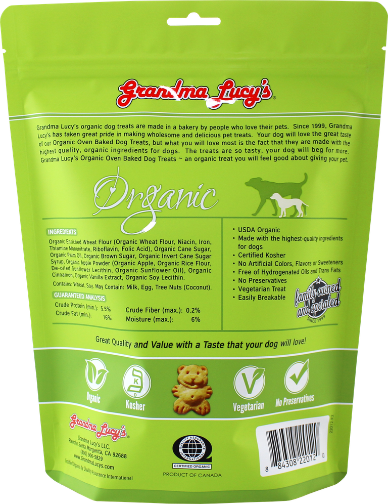 An image of Grandma Lucy’s – ORGANIC Baked Dog Treats – Apple – 14oz