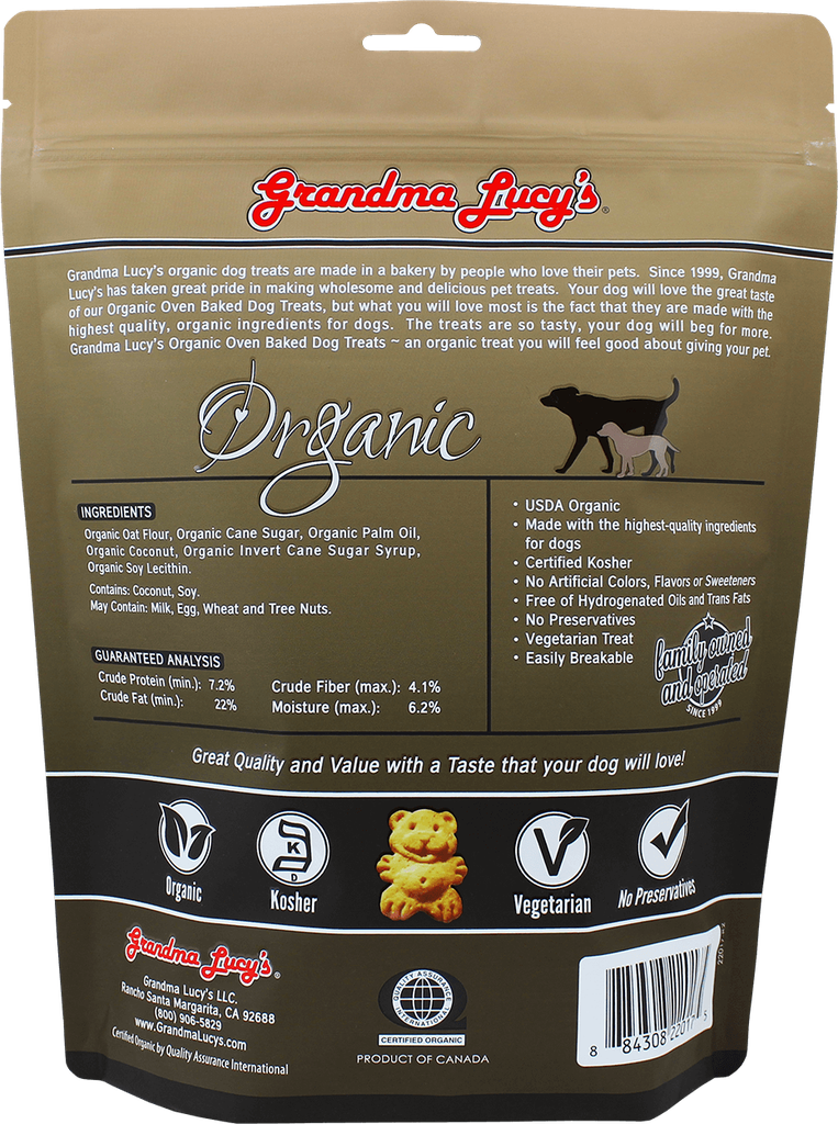 An image of Grandma Lucy’s – ORGANIC Baked Dog Treats (Wheat Free) – Coconut – 14oz