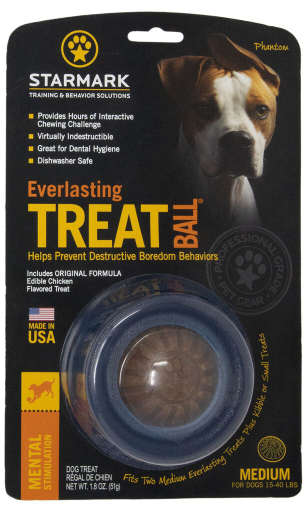 An image of Starmark Pet Products – Everlasting Treat Ball Medium with Domed Everlasting Treat