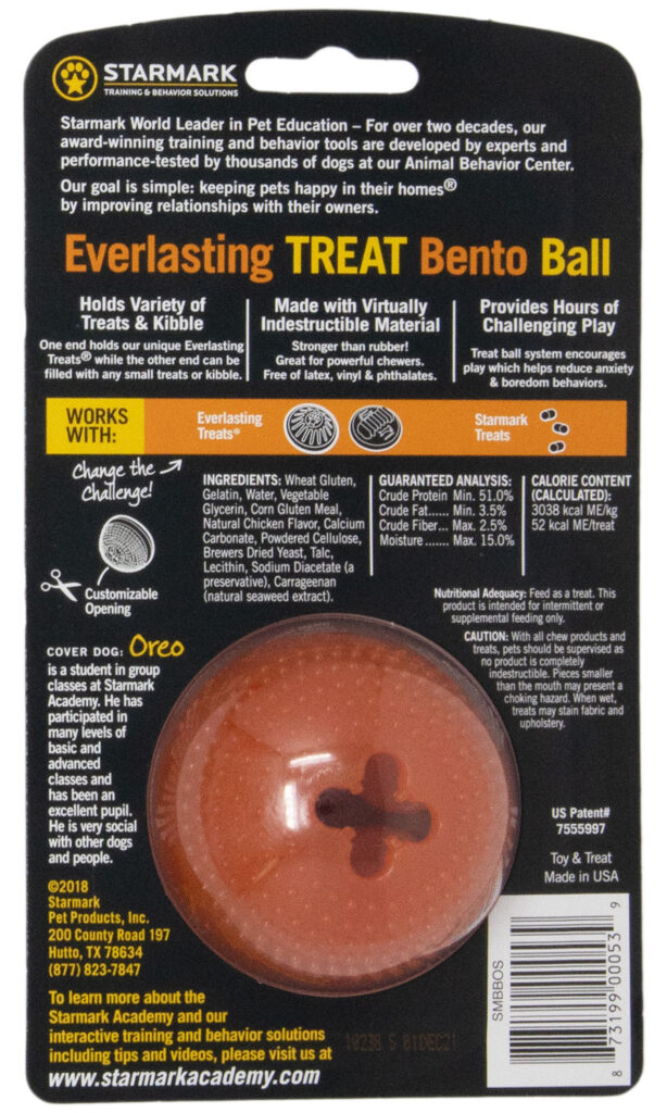 An image of Starmark Pet Products – Everlasting Bento Ball Small with Domed Everlasting Treat